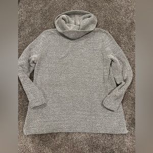 Cowl Neck White/Green Sweater